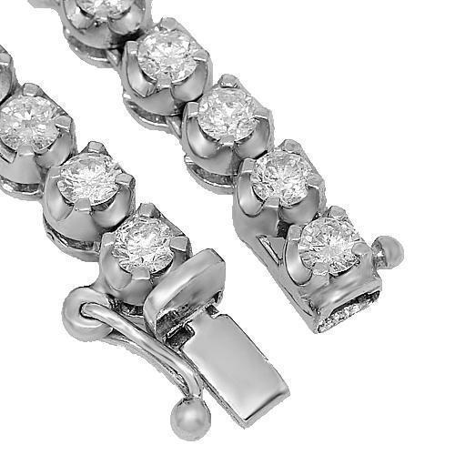 10K White Gold Mens Diamond Tennis Chain 7.00 Ctw