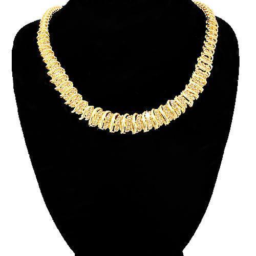 10K Yellow Solid Gold Womens Diamond Necklace 4.00 Ctw