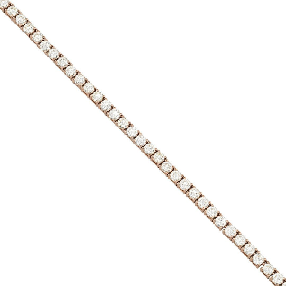 14k Rose Gold Tennis Chain 20 Inches 14.31 Ctw