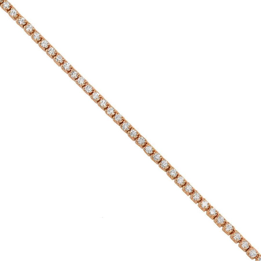 14k Rose Gold Tennis Chain 22 Inches 5.40 Ctw