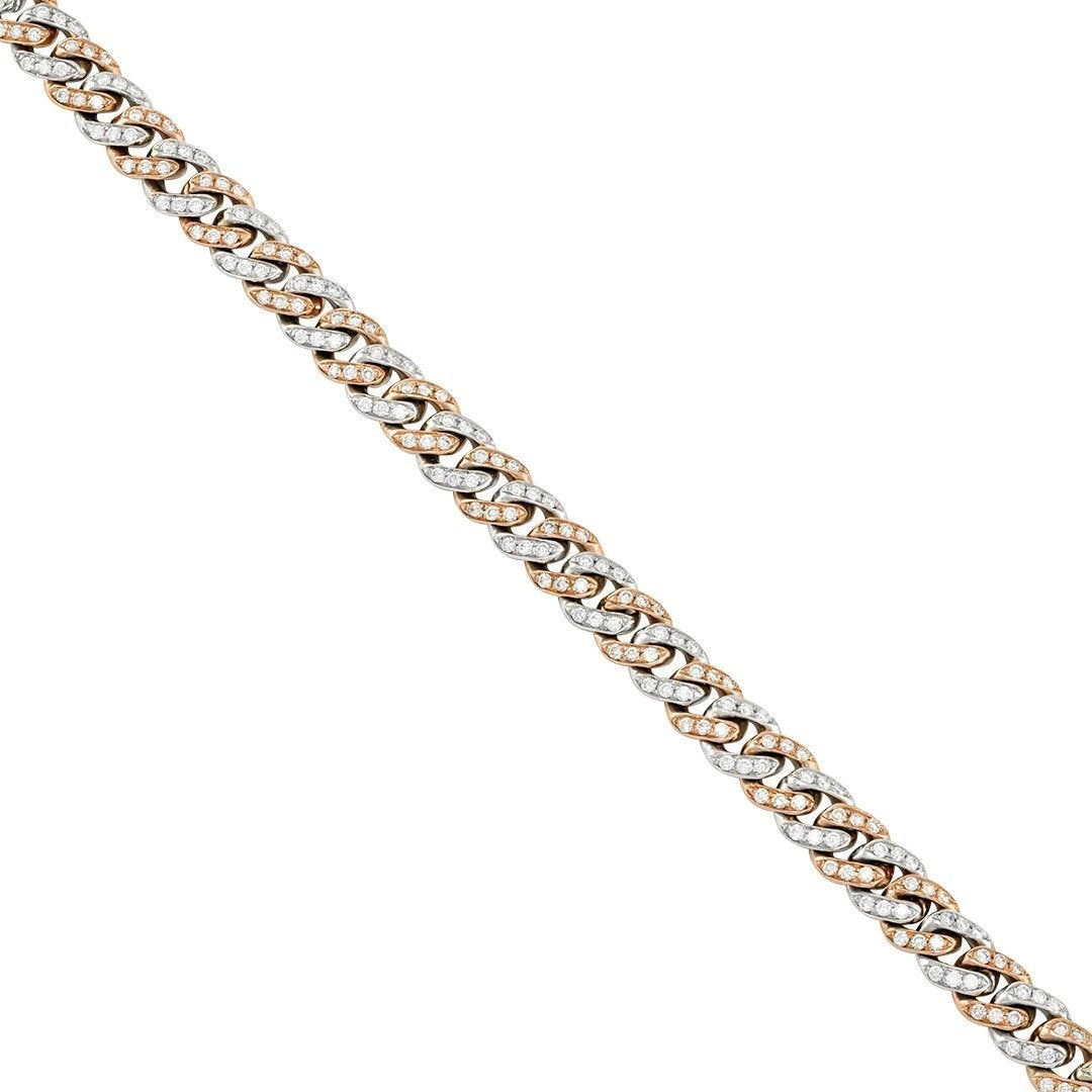 14K Two Tone Gold Diamond Cuban Chain 15 Ctw 24 Inches 9 mm