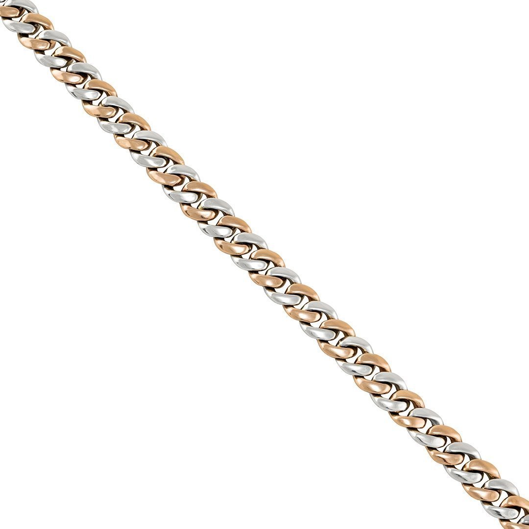 14K Two Tone Gold Diamond Cuban Chain 15 Ctw 24 Inches 9 mm