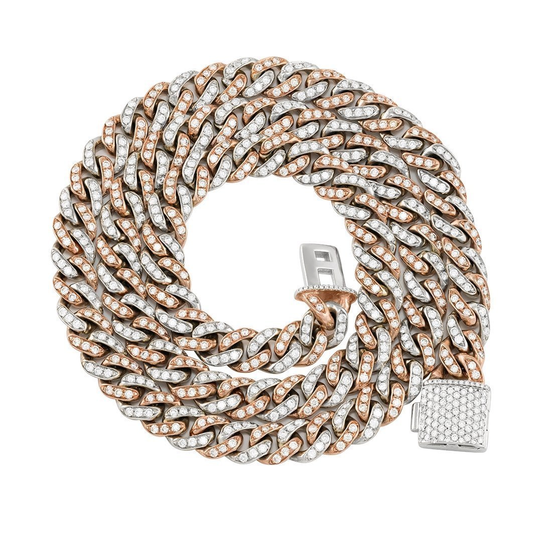 Diamond Two Tone Avianne Lock Link Chain 54.21 Ctw – Avianne Jewelers