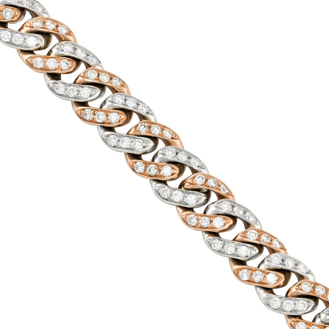 14K Two Tone Gold Diamond Cuban Chain 15 Ctw 24 Inches 9 mm
