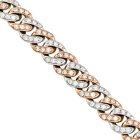 Thumbnail for 14K Two Tone Gold Diamond Cuban Chain 15 Ctw 24 Inches 9 mm