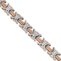 Thumbnail for 14K Two Tone Gold Diamond Double C Link Chain 39.18 Ctw 15 mm