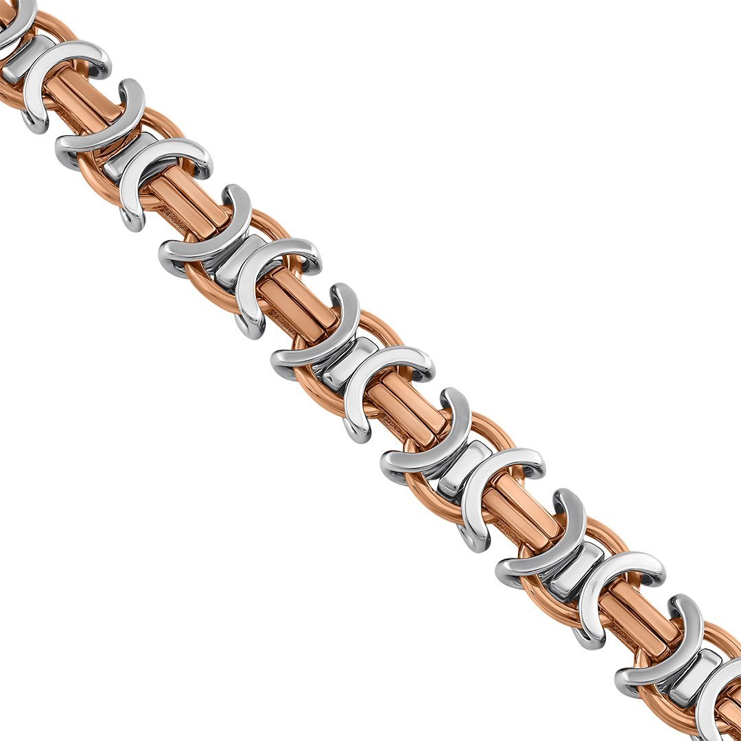 14k Two Tone Gold Diamond Double C Link Chain 15 mm Ctw