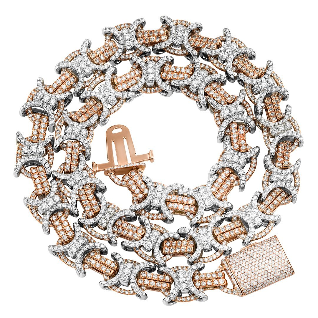 Diamond Two Tone Avianne Lock Link Chain 54.21 Ctw – Avianne Jewelers