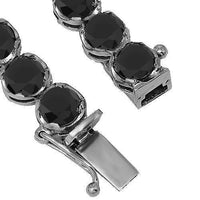 Thumbnail for 14K White Gold Mens Black Diamond Tennis Chain 200.00 Ctw