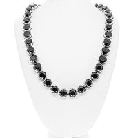Thumbnail for 14K White Gold Mens Black Diamond Tennis Chain 200.00 Ctw