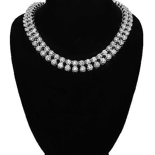 14K White Gold Mens Diamond Chain 33.00 Ctw