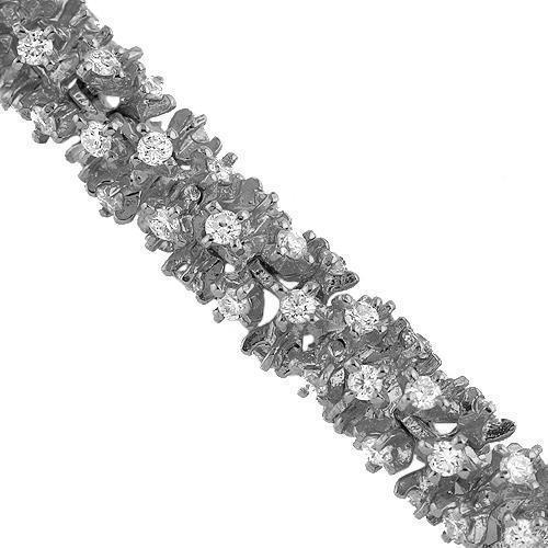 14K White Gold Mens Diamond Chain 65.55 Ctw