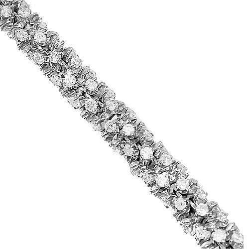 14K White Gold Mens Diamond Chain 65.55 Ctw