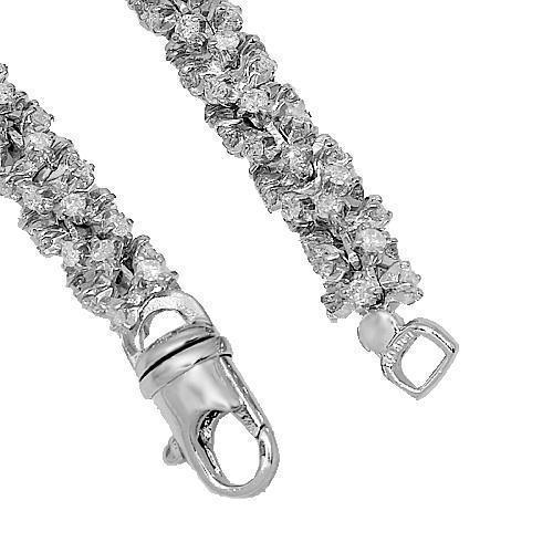 14K White Gold Mens Diamond Chain 65.55 Ctw