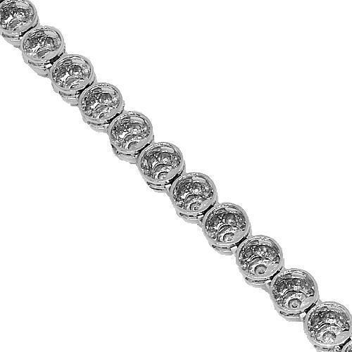 14K White Gold Mens VS Diamond Tennis Chain 9.50 Ctw