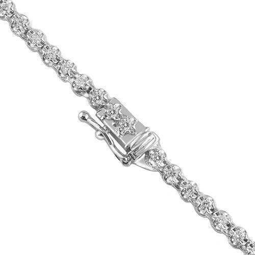 14K White Solid Gold Womens Diamond Necklace 2.79 Ctw