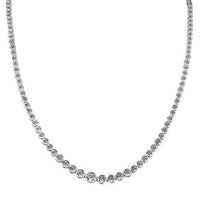 Thumbnail for 14K White Solid Gold Womens Diamond Necklace 2.79 Ctw