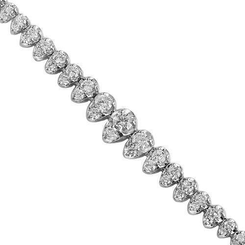 14K White Solid Gold Womens Diamond Necklace 4.00 Ctw