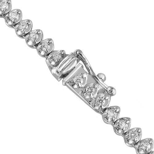 14K White Solid Gold Womens Diamond Necklace 4.00 Ctw