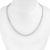 Thumbnail for 14K White Solid Gold Womens Diamond Necklace  4.00 Ctw
