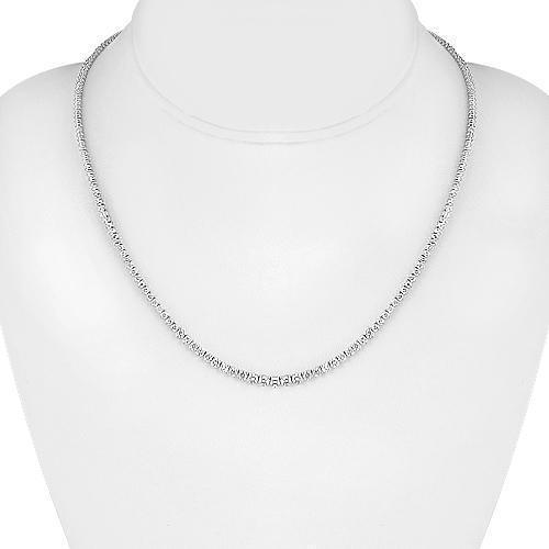 14K White Solid Gold Womens Diamond Necklace 5.50  Ctw