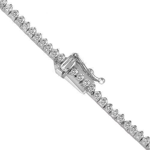 14K White Solid Gold Womens Diamond Necklace 5.50  Ctw