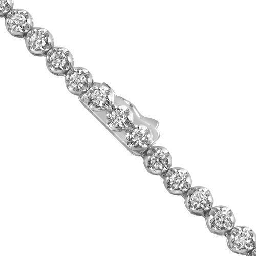 14K White Solid Gold Womens Diamond Necklace 6.25 Ctw