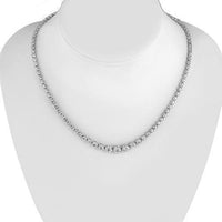 Thumbnail for 14K White Solid Gold Womens Diamond Necklace 6.25 Ctw