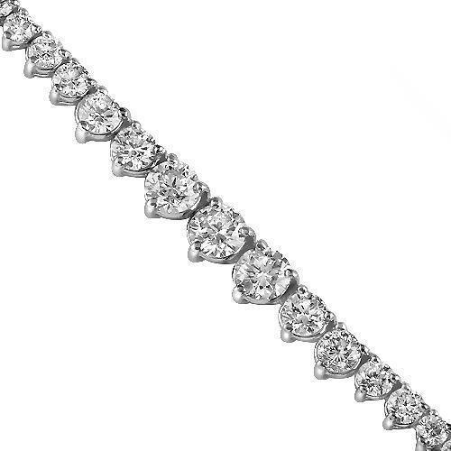 14K White Solid Gold Womens Diamond Necklace 6.50 Ctw