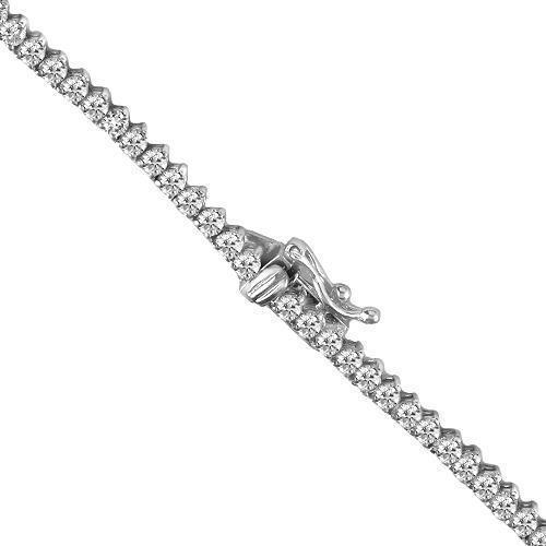 14K White Solid Gold Womens Diamond Necklace 6.50 Ctw