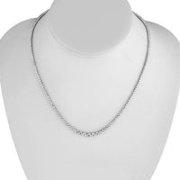 Thumbnail for 14K White Solid Gold Womens Diamond Necklace 6.50 Ctw