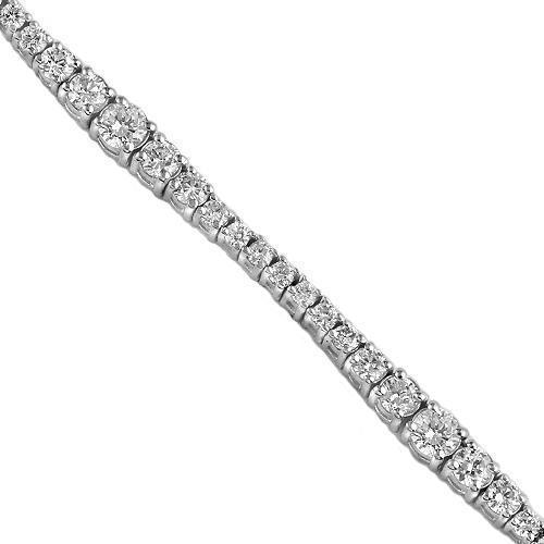 14K White Solid Gold Womens Diamond Necklace 8.00 Ctw