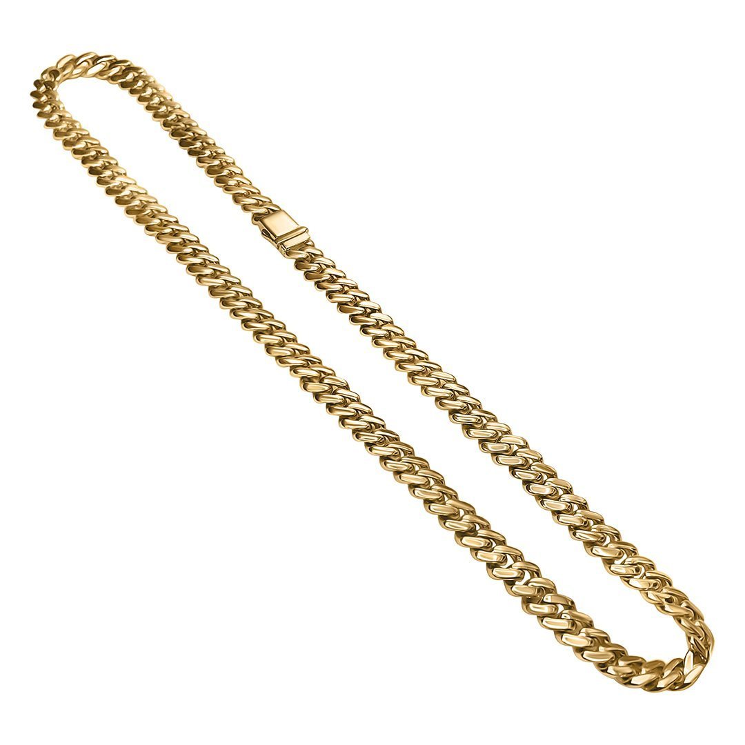 Yellow 14K Yellow Gold Diamond Cuban Chain 11.67 Ctw