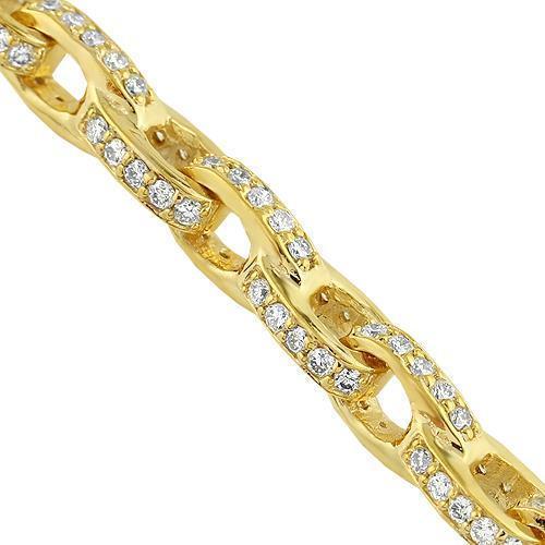 14K Yellow Gold Mens Diamond Custom Made Chain 22.00 Ctw