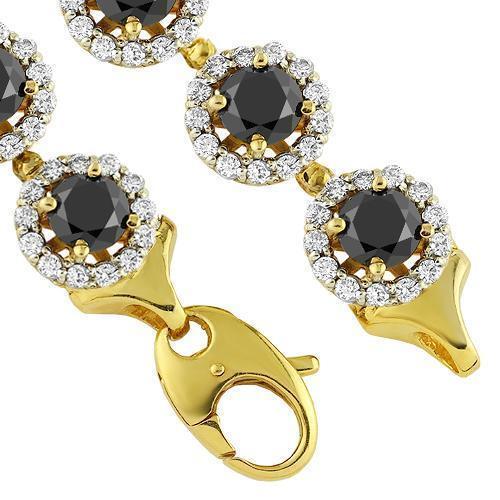 14K Yellow Gold Mens Diamond Fancy Chain 19.50 Ctw