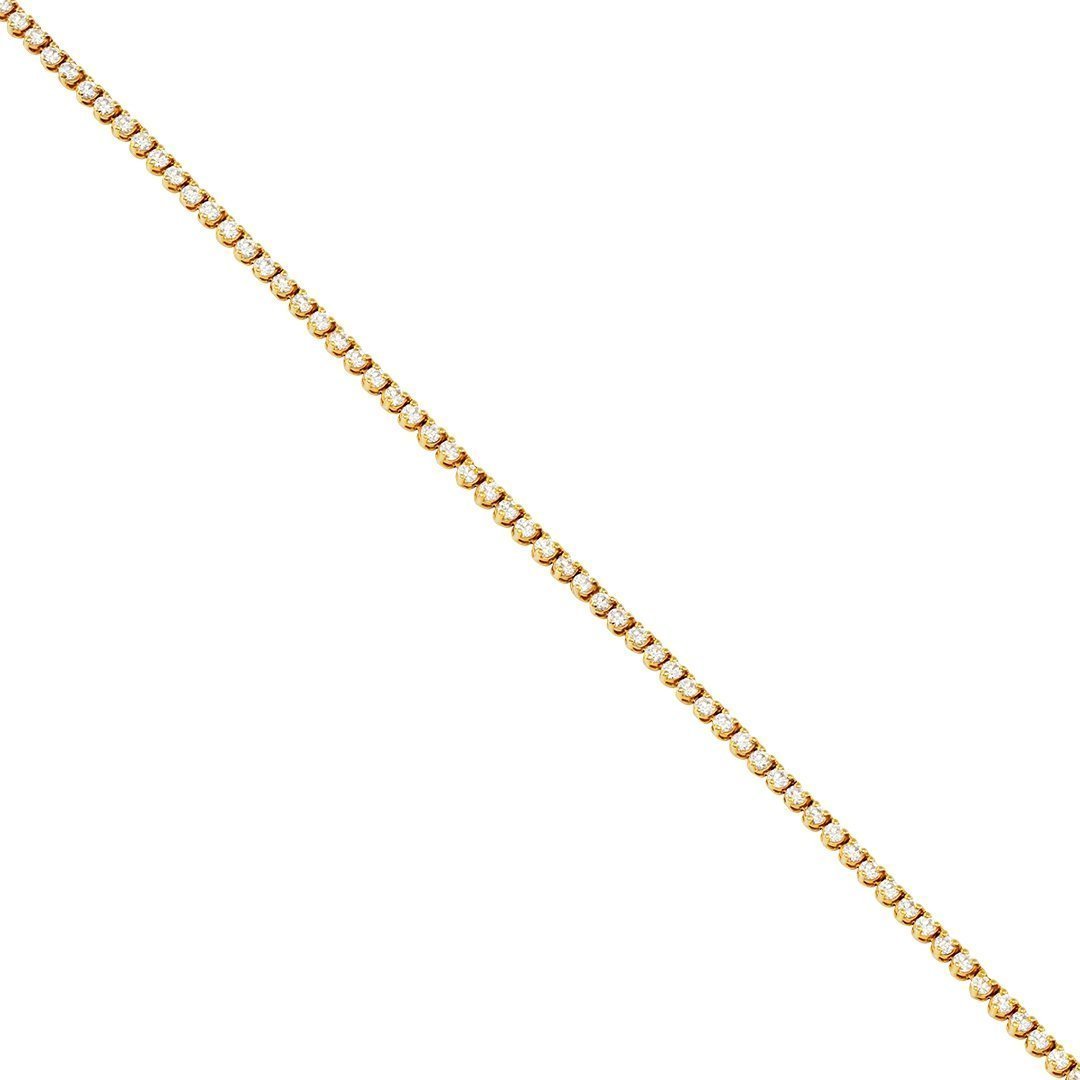 14k Yellow Gold Tennis Chain 24 Inches 2.5 mm 11.75 Ctw