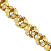 Thumbnail for 14K Yellow Solid Gold Mens Diamond Customized Chain 21.50 Ctw