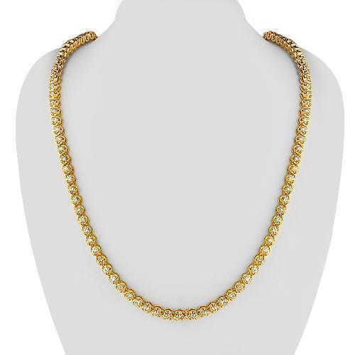 9.66 Carats F-VS Men's Diamond Tennis Chain Necklace 14k Yellow Gold –  Liori Diamonds