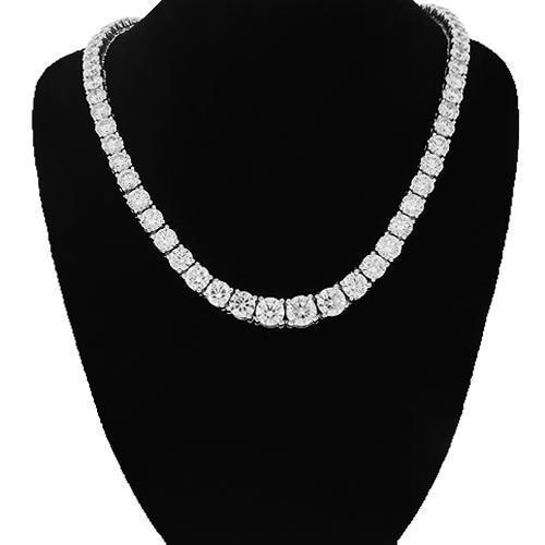 18K Solid White Gold Womens Diamond Necklace 25.50 Ctw – Avianne Jewelers