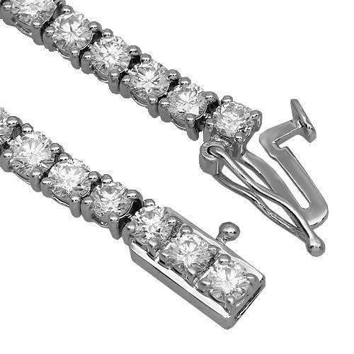 18K Solid White Gold Womens Diamond Necklace 25.50 Ctw