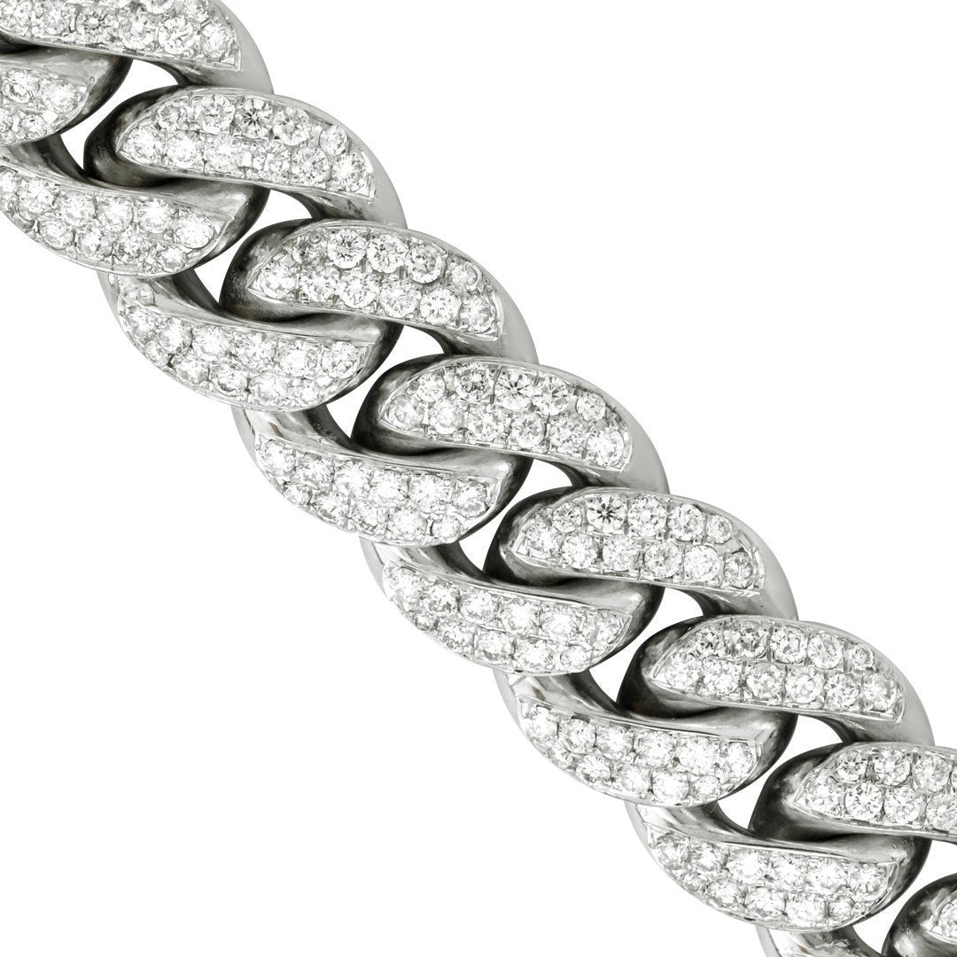 14k White Gold Diamond Cuban Link Chain mm Ctw - Main Image