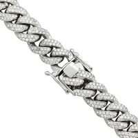 Thumbnail for Diamond Cuban Link Chain in 14k White Gold 17 inches 21.11 Ctw 14.5 mm