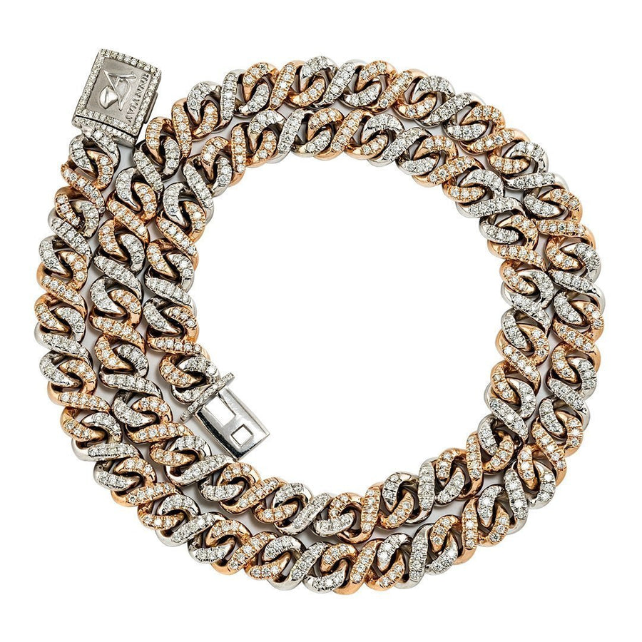 Diamond Infinity Link Chain 21.5 Inches 9 mm 9 Ctw