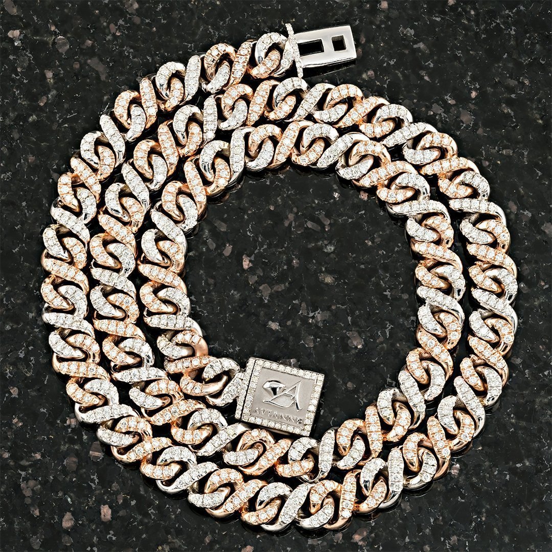 Diamond Infinity Link Chain 21.5 Inches 9 mm 9 Ctw