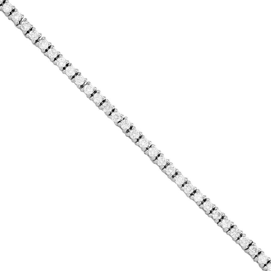 Diamond Tennis Chain in 10k White Gold 22 Inches 2 mm 5.40 Ctw