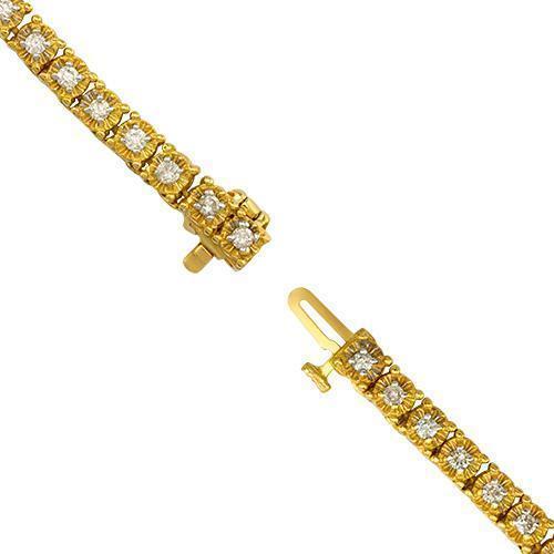 Diamond Tennis Chain in 10k Yellow Gold 24 inches 5 Ctw 4 mm