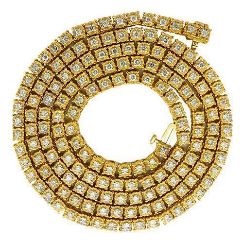 Diamond Tennis Chain in 10k Yellow Gold 24 inches 5 Ctw 4 mm