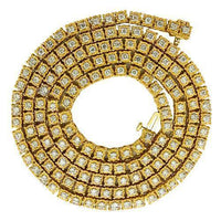 Thumbnail for Diamond Tennis Chain in 10k Yellow Gold 24 inches 5 Ctw 4 mm