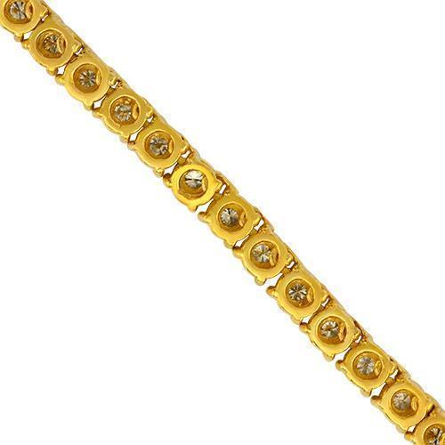 14k Yellow Gold Diamond Tennis Chain 4 mm 5 Ctw