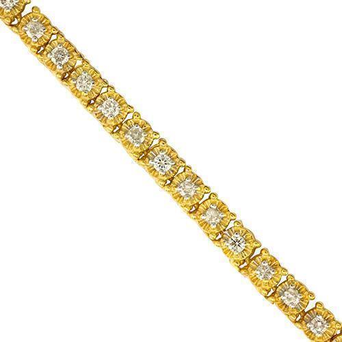 Diamond Tennis Chain in 10k Yellow Gold 24 inches 5 Ctw 4 mm